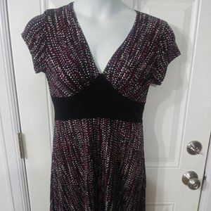 4/$25 WOMENS V CUT NECKLINE EMPIRE WAIST DRESS BY ENFOCUS WOMEN SIZE 14W